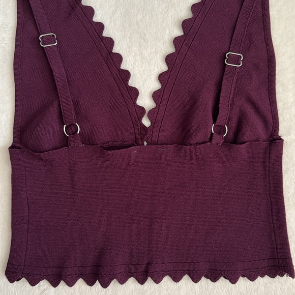 Intimately by Free People | In Bloom Scalloped Knit Brami Top OB1136855 Plum XS - Picture 9 of 16